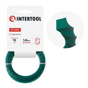 Ліска для тримера “квадрат”кручена  1,6мм*15м INTERTOOL DT-2321