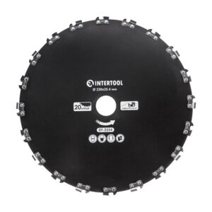 Ніж для мотокоси/тримера 230*25.4мм/20Т INTERTOOL DT-2354