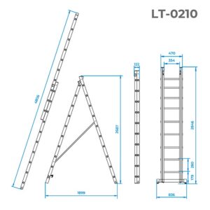 Драбина 2*10 сходинок 4,8м   LT-0210
