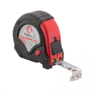 Рулетка з металевим полотном 5 м x 19 мм,три стопора полотна INTERTOOL MT-0105