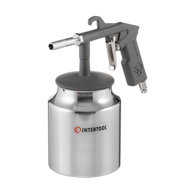 Пневмопістолет піскоструминний форсунка 6ммбачок 1000млметал 8атм ІНТЕРТУЛ РТ-0705