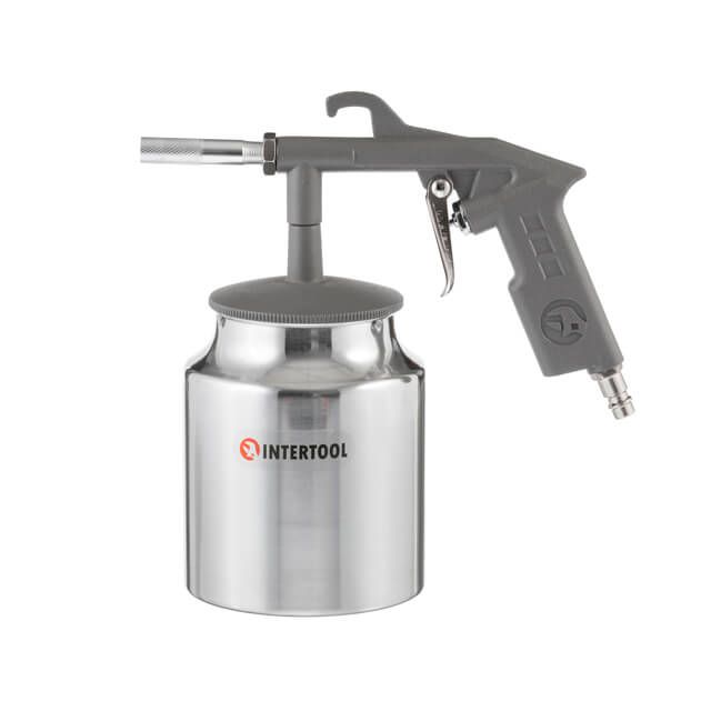 Пневмопістолет піскоструминний форсунка 6ммбачок 1000млметал 8атм ІНТЕРТУЛ РТ-0705