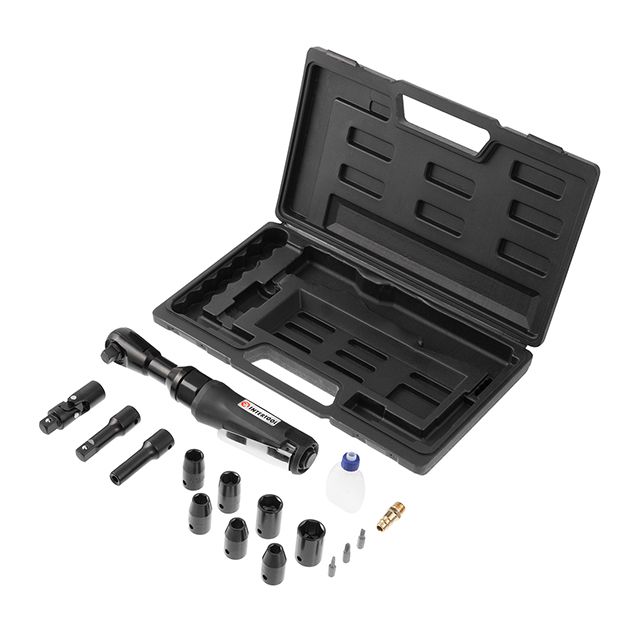Гайковерт пневматичний кутовий в кейсі + набір говок 1/2″ ІНТЕРТУЛ РТ-1110