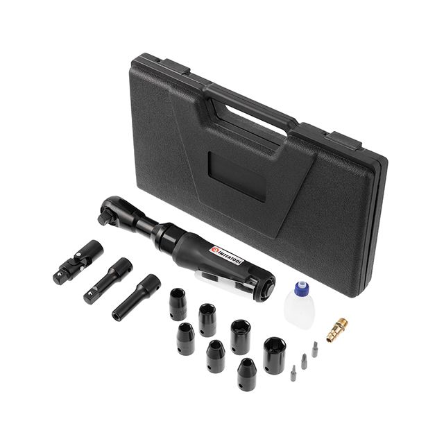 Гайковерт пневматичний кутовий в кейсі + набір говок 1/2″ ІНТЕРТУЛ РТ-1110