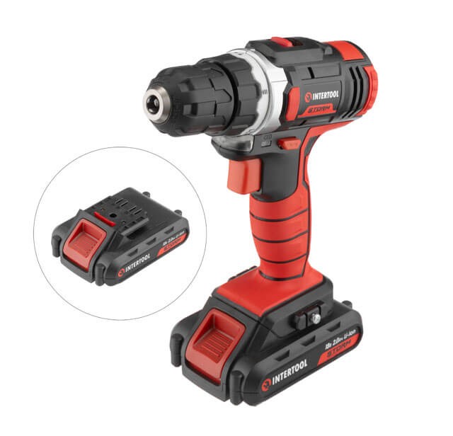 Шуруповерт акумуляторний 18В з регулюванням 2 батареї 1300мАг ІНТЕРТУЛ WT-0314