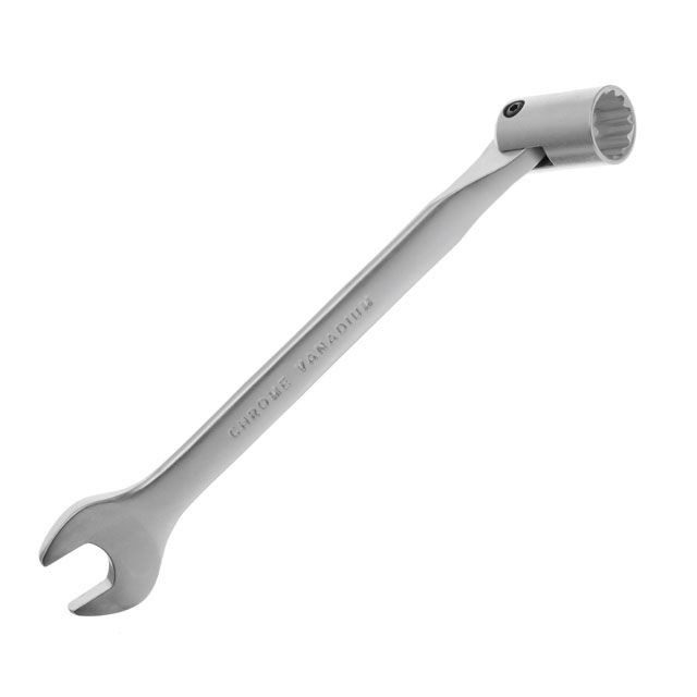 Ключ ріжково-накидний шарнірний 17мм сатин-хром INTERTOOL ХТ-1417