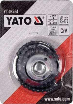 Знімач оливного фільтра ланцюговий YATO квадрат 1/2″ Ф=75-170мм YT-08254