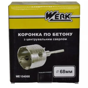 Свердло Коронка Ф68мм БЕТОН SDS-plus з центрувальним свердлом 07*110мм WERK WE104068