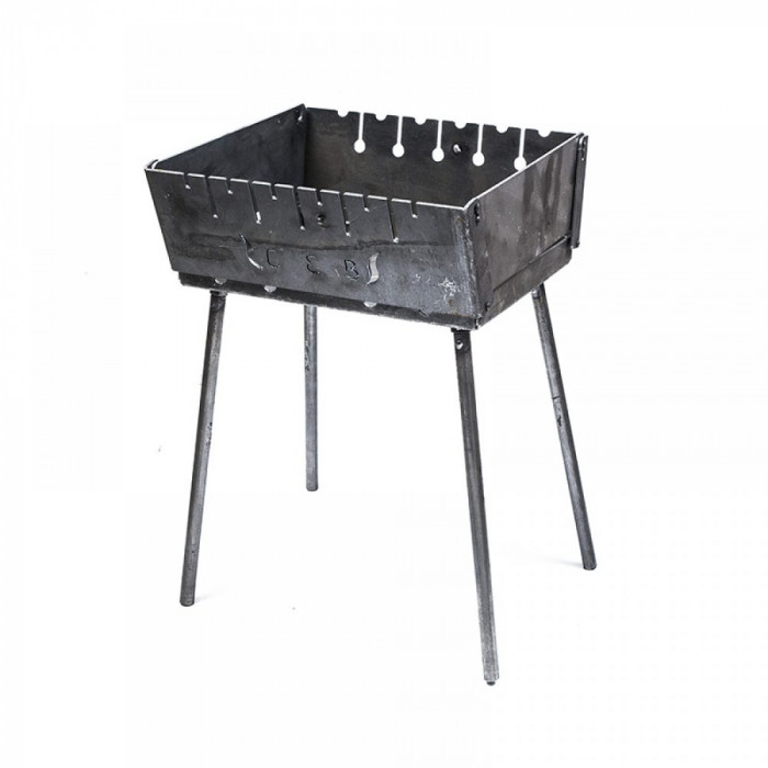 Мангал Вогник 6 шампурів(Сталь 2мм,Довжина 0,35 Ширина 0,245 Висота ніжок 0,37м)(748042)