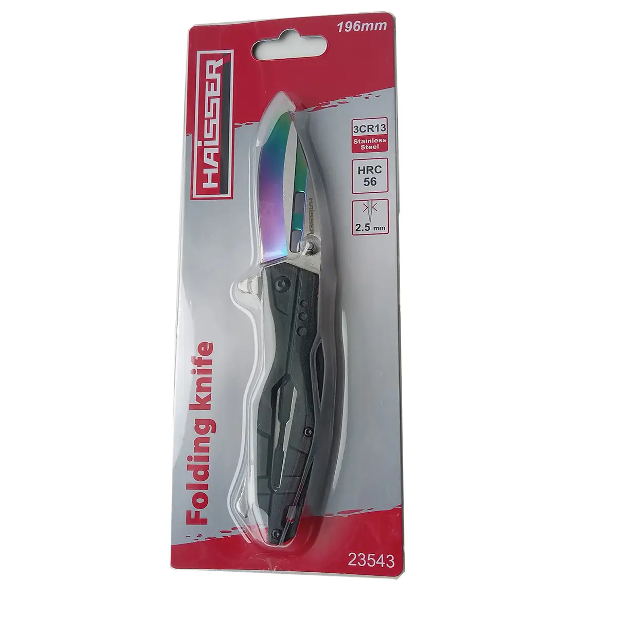 НІЖ туристичний складний 78*2,5мм ручка нейлонова HAISSER 23543