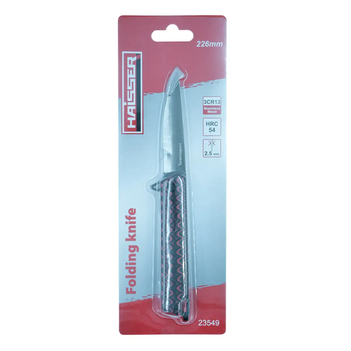 НІЖ туристичний складний лезо 100*2,5мм ручка G10 HAISSER 23549