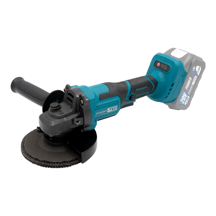 Акумуляторна кутова шліфмашина PROFI-TEC PGA202/ NSK(20 В, безщітков 20V/125 мм/1 акб та ЗП 007600