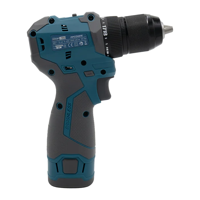 Акумуляторний шуруповерт PROFI-TEC PPCD5516 16B/55Hm/2*2.0Ar/ЗП/кейс 007152