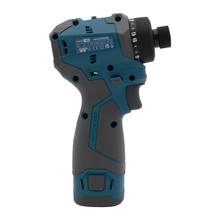 Акумуляторний шуруповерт PROFI-TEC PPCD5516Q 16B/55Hm/2*2.0Ar/ЗП/кейс 007152