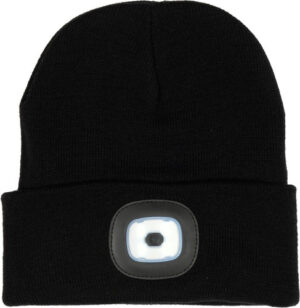 Шапка зимова чорна з аккумулятором 3,7 В ліхтарем 120 Lm BrightCap