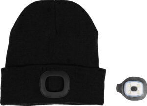 Шапка зимова чорна з аккумулятором 3,7 В ліхтарем 120 Lm BrightCap