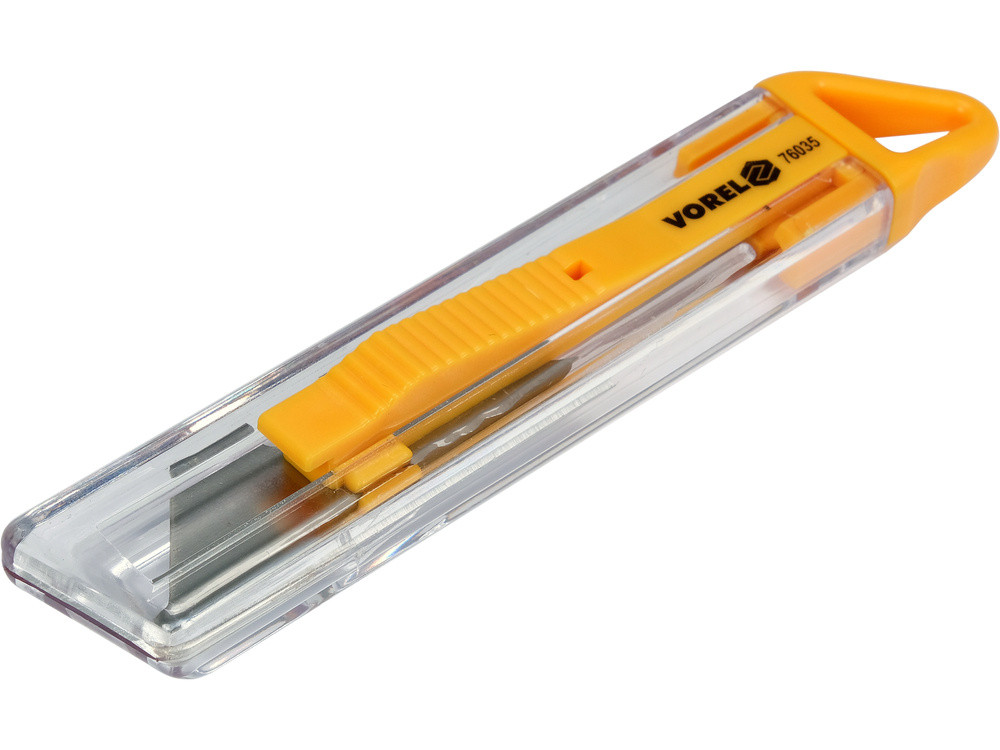 Ніж з трапецевидним лезом безпечний 130*24мм/лезо 61*19мм VOREL 76035