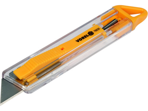 Ніж з трапецевидним лезом безпечний 130*24мм/лезо 61*19мм VOREL 76035