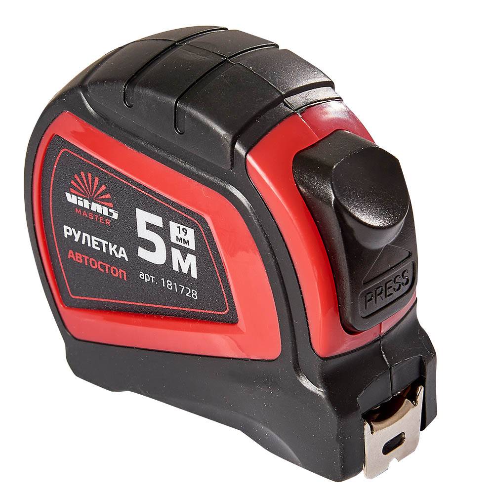 Рулетка 19 мм*5 м АВТОСТОП Vitals Master 181728