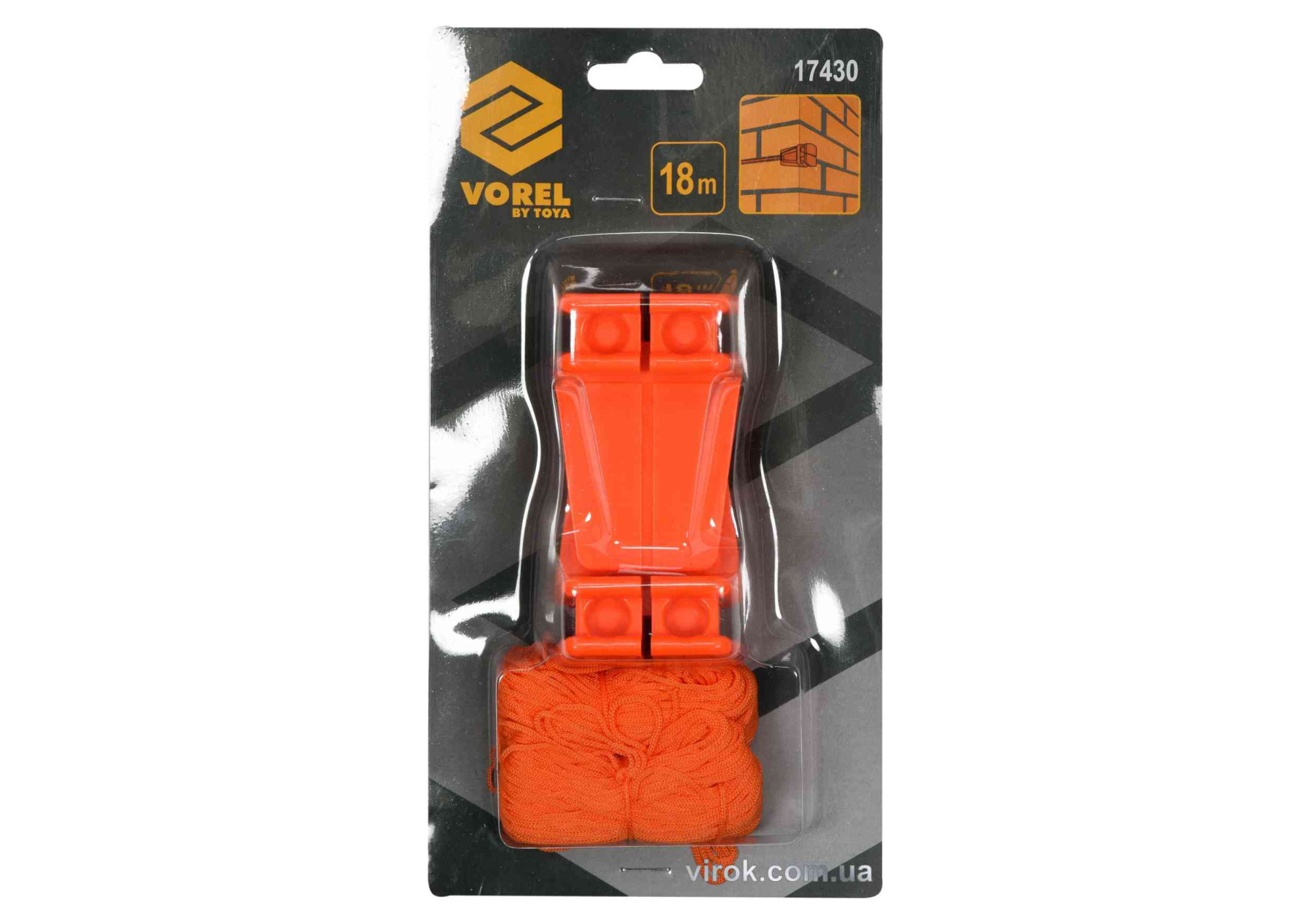 Тримачі кутові малярні VOREL з трасирувальн.шнуром L=18м,2шт.(17430)