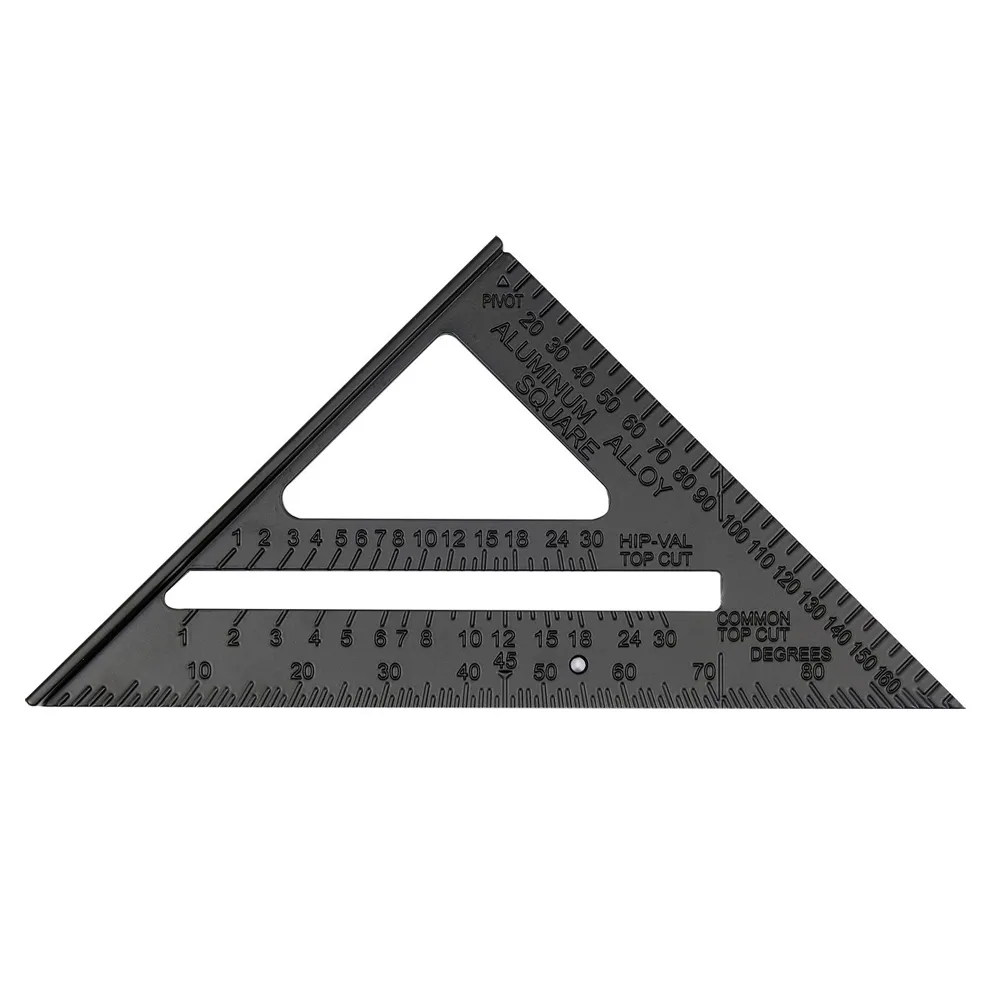 Кутник алюмінієвий VOREL зі стопкою,180*180*250 мм і метричною шкалою 18377