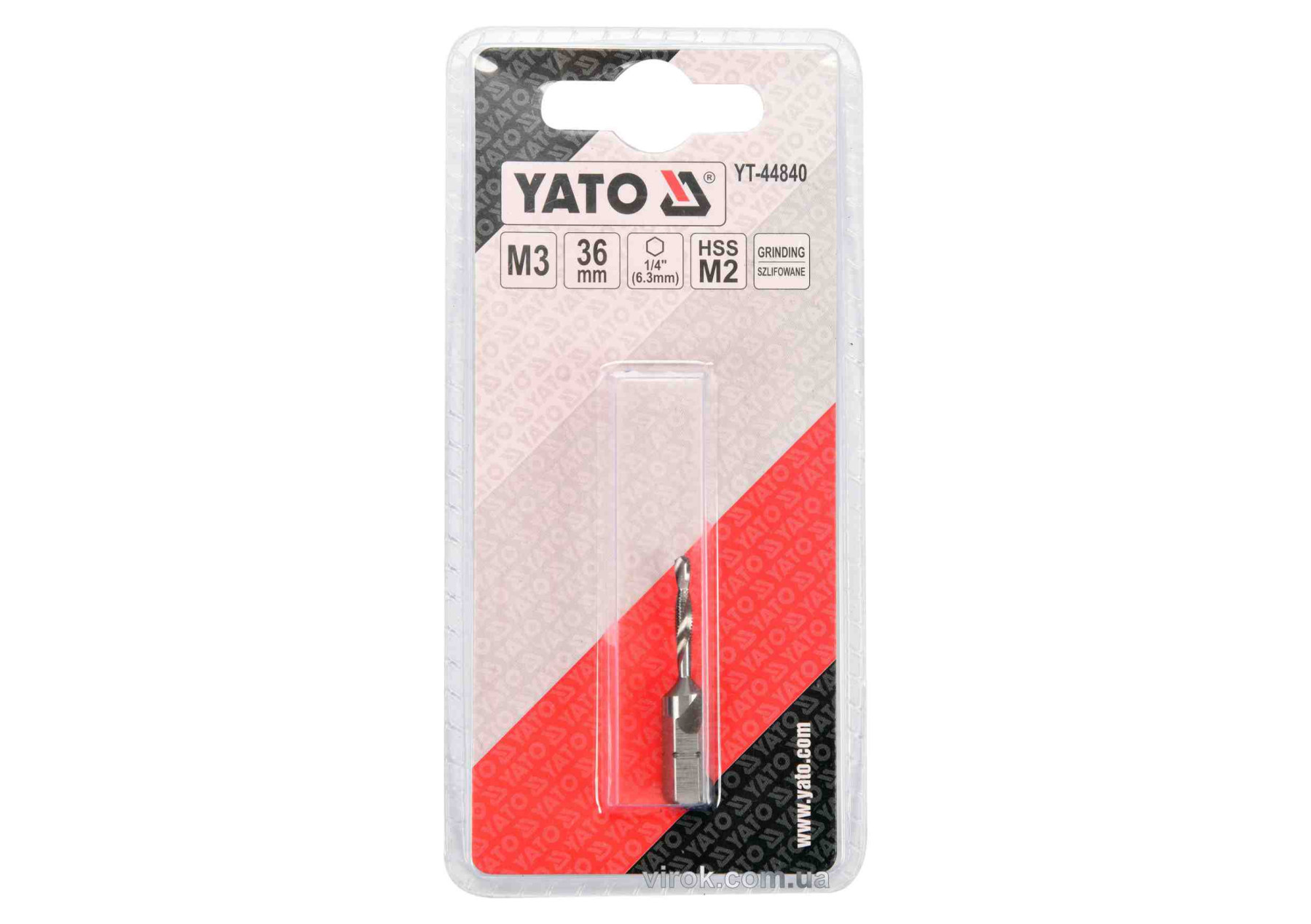 Свердло-мітчик YATO M3*0.5 mm HSS M2 HEX-1/4 L=36/5 mm YT-44840