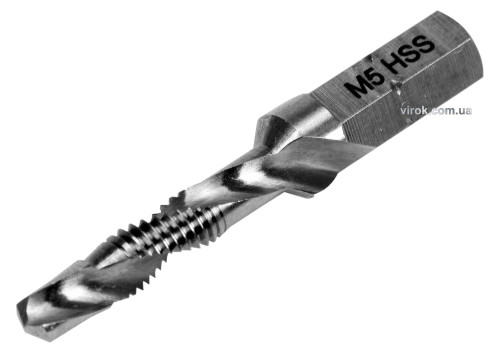 Свердло-мітчик YATO M5*0.8 mm HSS M2 HEX-1/4 L=41/7 mm YT-44842