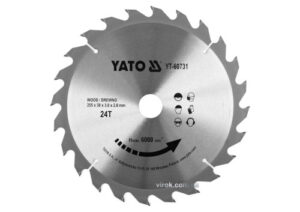 Диск пильний победитовий по дереву YATO 255*30*3,0*2,0мм24 зуба R.P.M. до 6000 1хв YT-60731